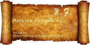 Mattiza Filomén névjegykártya